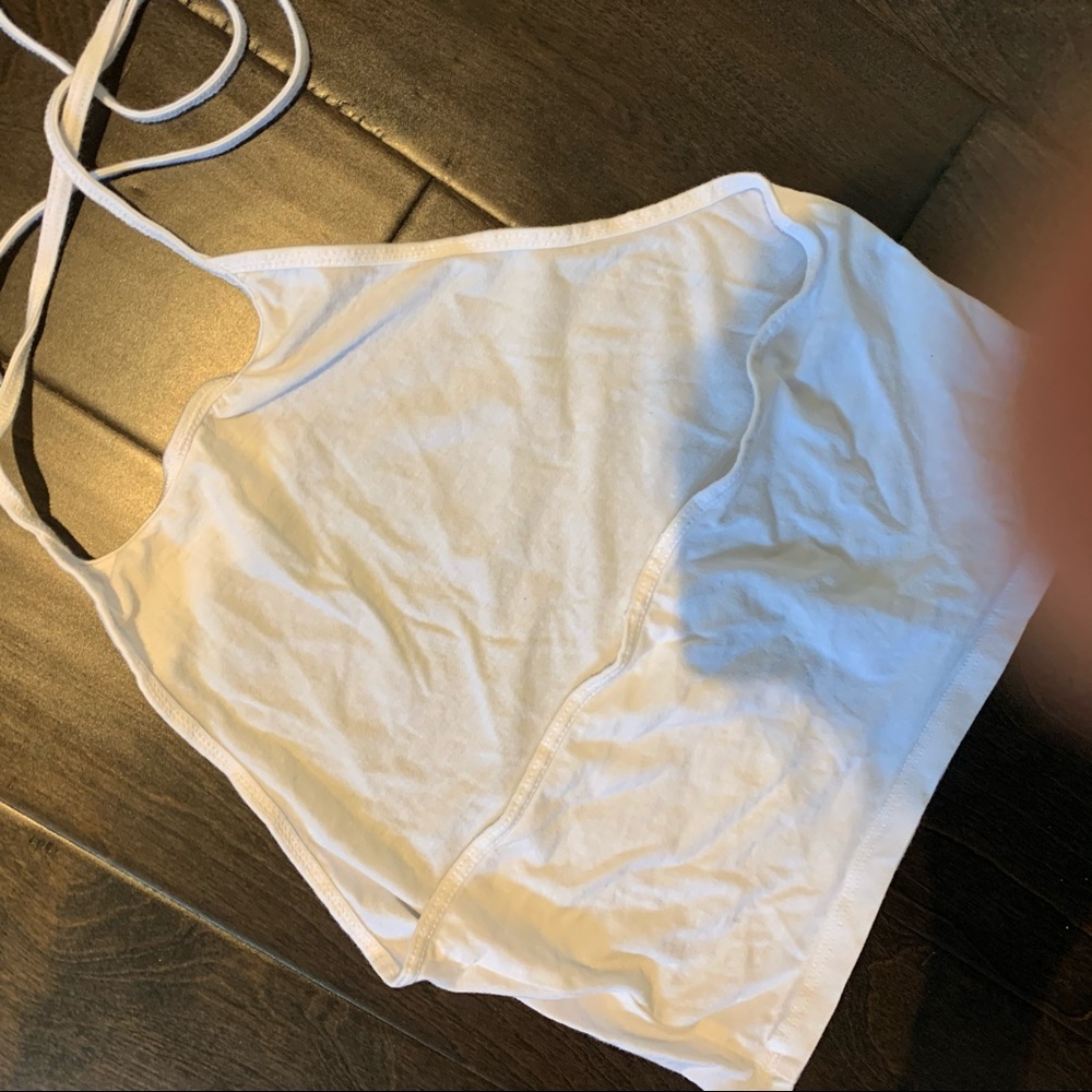 4/20$ CROP NECK SHIRT SUMMER WHITE GARAGE - Picture 2 of 2